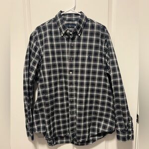 Ralph Lauren Navy and White Plaid Shirt